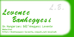 levente banhegyesi business card